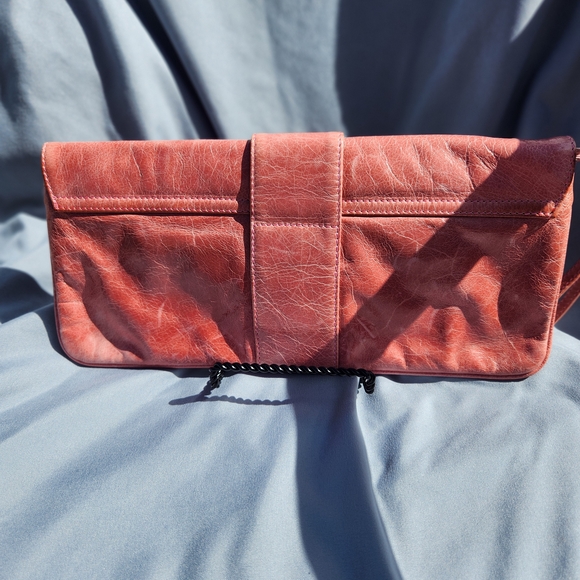 HOBO Pink Leather Wristlet Clutch with Buckle - Picture 2 of 7
